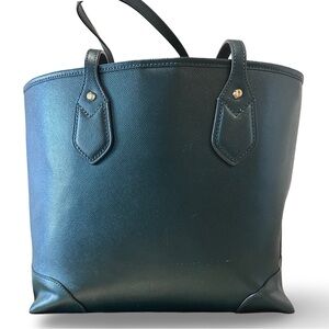 Michael kors large set green leather tote bag